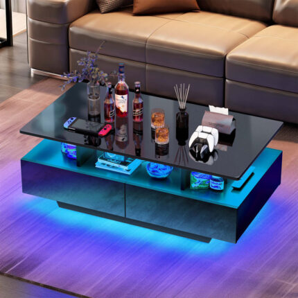 Halloway Glass Top Coffee Table - Chic Decora