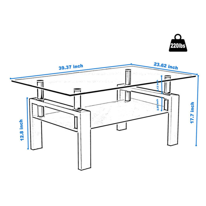 Emsworth Glass Top Coffee Table - Chic Decora