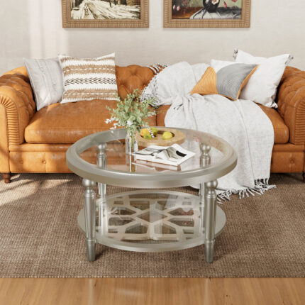 Enzio Glass Top Coffee Table - Chic Decora