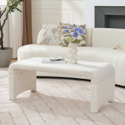 Japandi Minimal Solid Wood Rectangle Coffee Table - Chic Decora