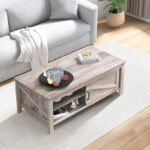 Fleishman 47″ 4 Legs Rectangular Coffee Table with Storage For Living Room - Chic Decora