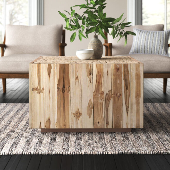 Fonda Solid Wood Top Coffee Table - Chic Decora