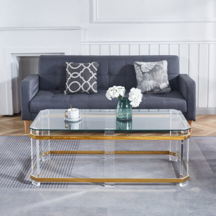 Maeya Glass Top Single Coffee Table - Chic Decora