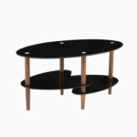 Gailanne Transparent glass tabletop Oval Coffee Table, 3-layer Glass Cocktail Table,center table - Chic Decora