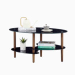 Gailanne Transparent glass tabletop Oval Coffee Table, 3-layer Glass Cocktail Table,center table - Chic Decora