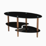 Gailanne Transparent glass tabletop Oval Coffee Table, 3-layer Glass Cocktail Table,center table - Chic Decora