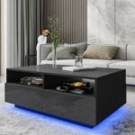 Lillien Modern Coffee Table with RGB LED Light Strip - Chic Decora