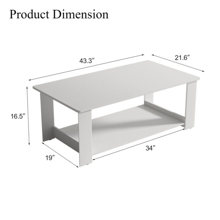 Gennit 4 Legs Coffee Table with Storage - Chic Decora