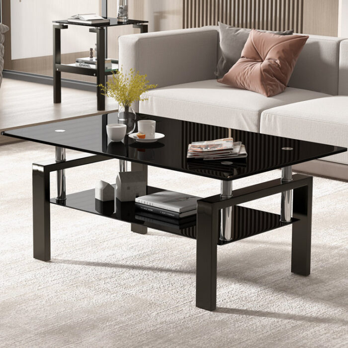 Gjuro Glass Single Coffee Table - Chic Decora