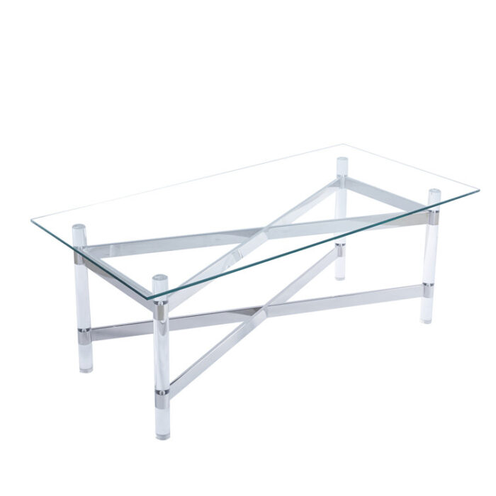 Glass Top Single Coffee Table - Chic Decora