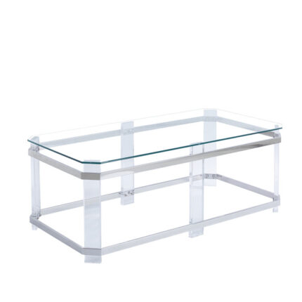 Glass Top Single Coffee Table - Chic Decora