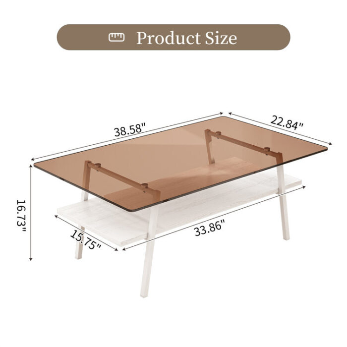 Glass Top Single Coffee Table - Chic Decora