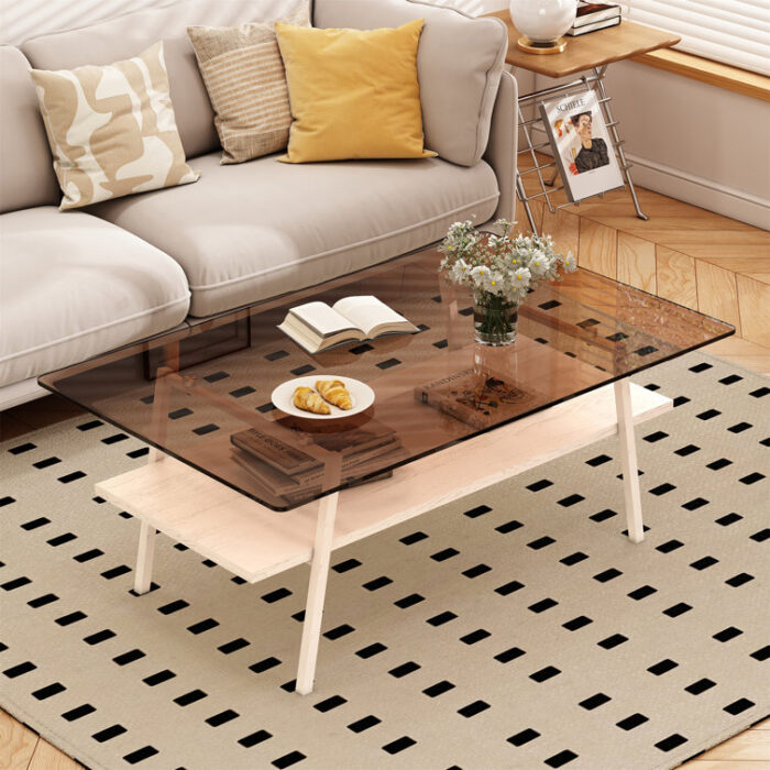 Glass Top Single Coffee Table - Chic Decora