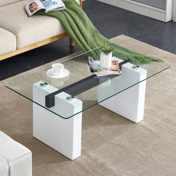 Glass Top Single Coffee Table - Chic Decora