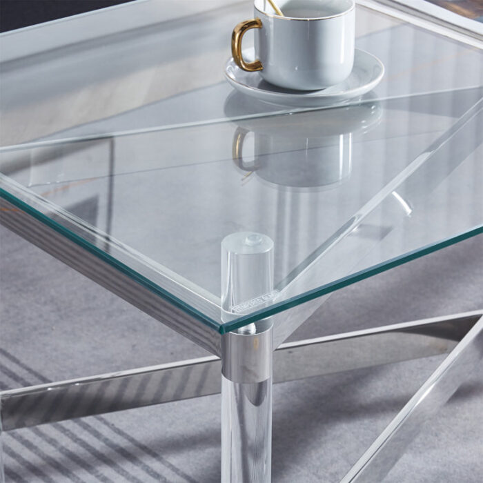 Glass Top Single Coffee Table - Chic Decora