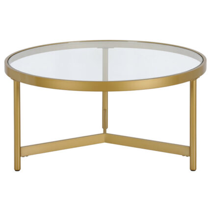 Hariss 32″Glass And Steel Round Coffee Table - Chic Decora