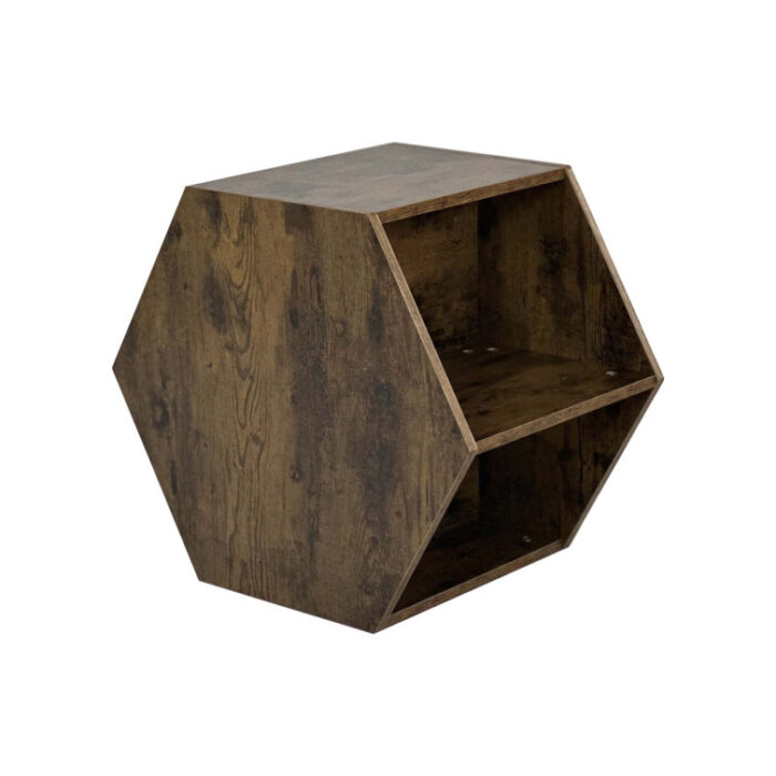 Hexagonal Coffee Table Side Table Nightstand Wood - Chic Decora