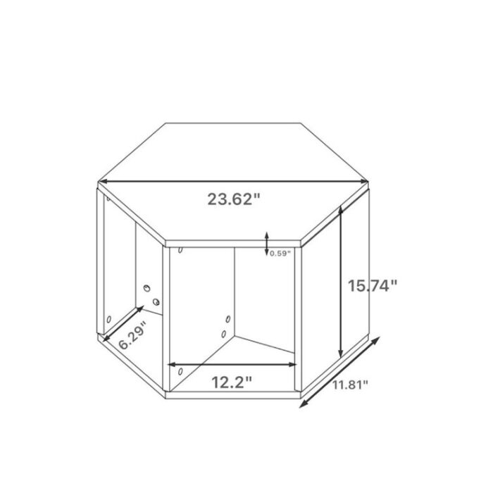 Hexagonal Coffee Table Side Table Nightstand Wood - Chic Decora