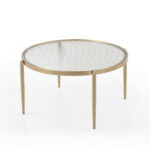 High-Quality Addlie Modern Golden/Charcoal Vacuum-Plated Low Profile Round Coffee Table - Chic Decora