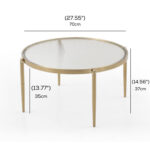 High-Quality Addlie Modern Golden/Charcoal Vacuum-Plated Low Profile Round Coffee Table - Chic Decora