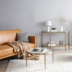 High-Quality Addlie Modern Golden/Charcoal Vacuum-Plated Low Profile Round Coffee Table - Chic Decora