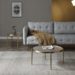 High-Quality Addlie Modern Golden/Charcoal Vacuum-Plated Low Profile Round Coffee Table - Chic Decora