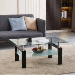 Hillarie Modern Clear Glass Coffee Table for Living Room - Chic Decora