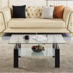 Hillarie Modern Clear Glass Coffee Table for Living Room - Chic Decora