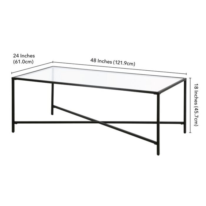 Holte 48″ Glass and Steel Coffee Table - Chic Decora