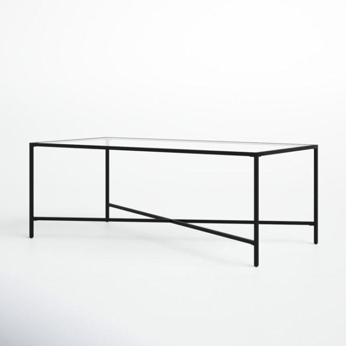 Holte 48″ Glass and Steel Coffee Table - Chic Decora