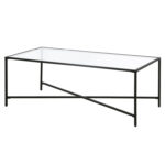 Holte 48″ Glass and Steel Coffee Table - Chic Decora