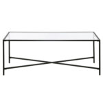 Holte 48″ Glass and Steel Coffee Table - Chic Decora