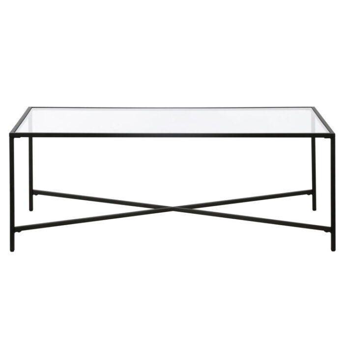 Holte 48″ Glass and Steel Coffee Table - Chic Decora