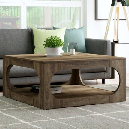 Auton Solid Wood Top Coffee Table - Chic Decora