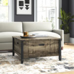 Ivybridge Farmhouse Lift Top 4 Leg Coffee Wood Center Table for Living Room Extra Large Hidden Storage - Chic Decora