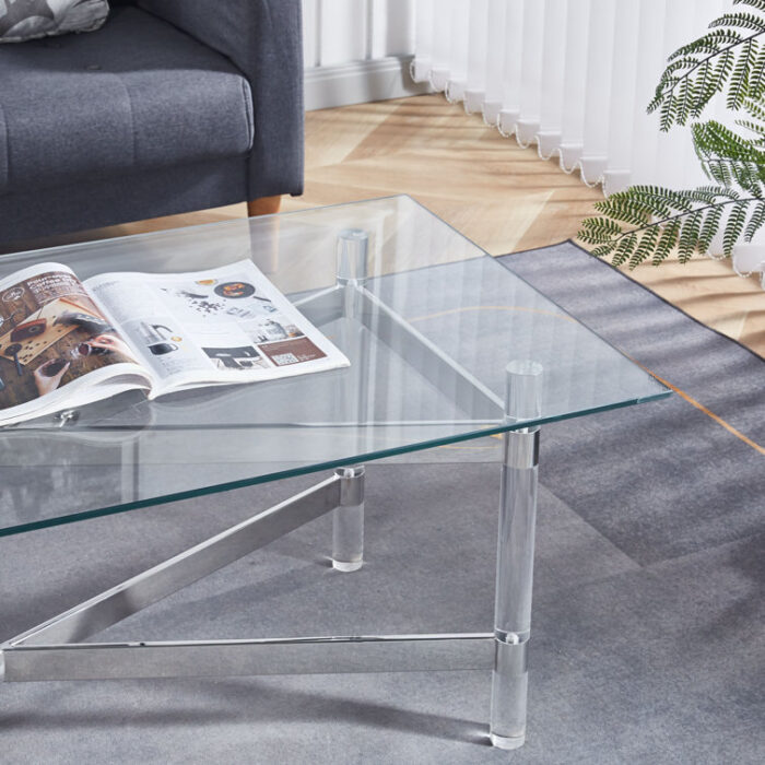 Janeika Glass Top Coffee Table - Chic Decora