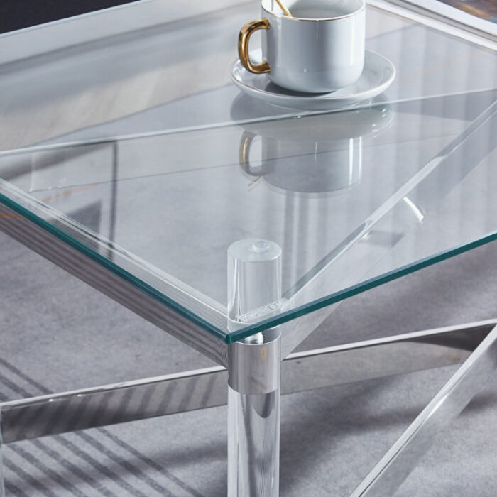 Janeika Glass Top Coffee Table - Chic Decora