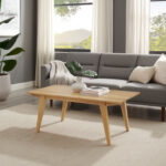 Japandi Minimal Solid Wood Rectangle Coffee Table - Chic Decora