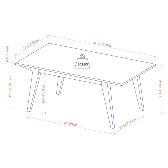 Japandi Minimal Solid Wood Rectangle Coffee Table - Chic Decora