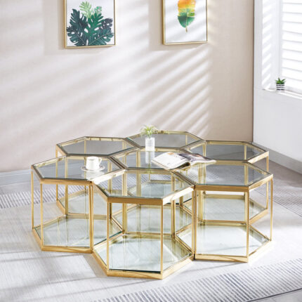 Jemily Glass Top Coffee Table - Chic Decora