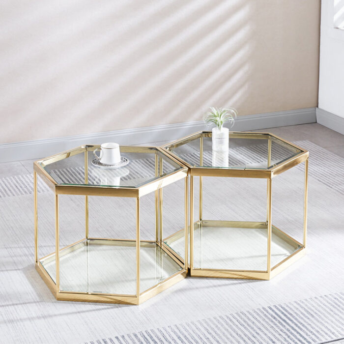 Jemily Glass Top Coffee Table - Chic Decora