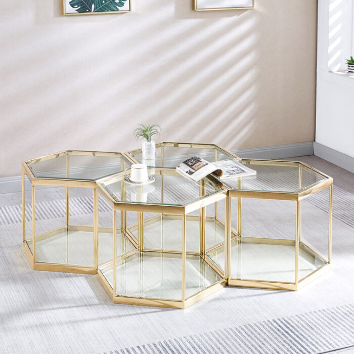 Jemily Glass Top Coffee Table - Chic Decora