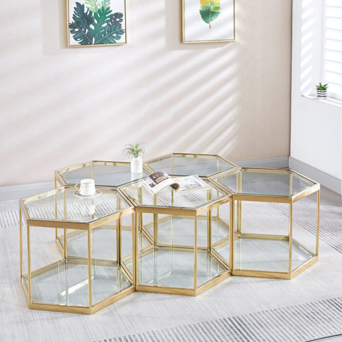 Jemily Glass Top Coffee Table - Chic Decora