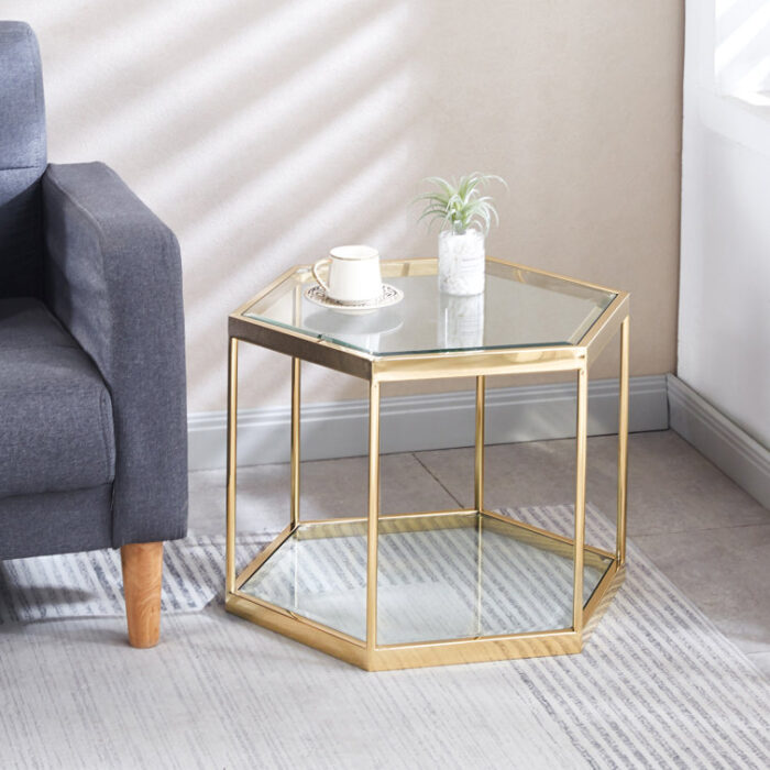 Jemily Glass Top Coffee Table - Chic Decora