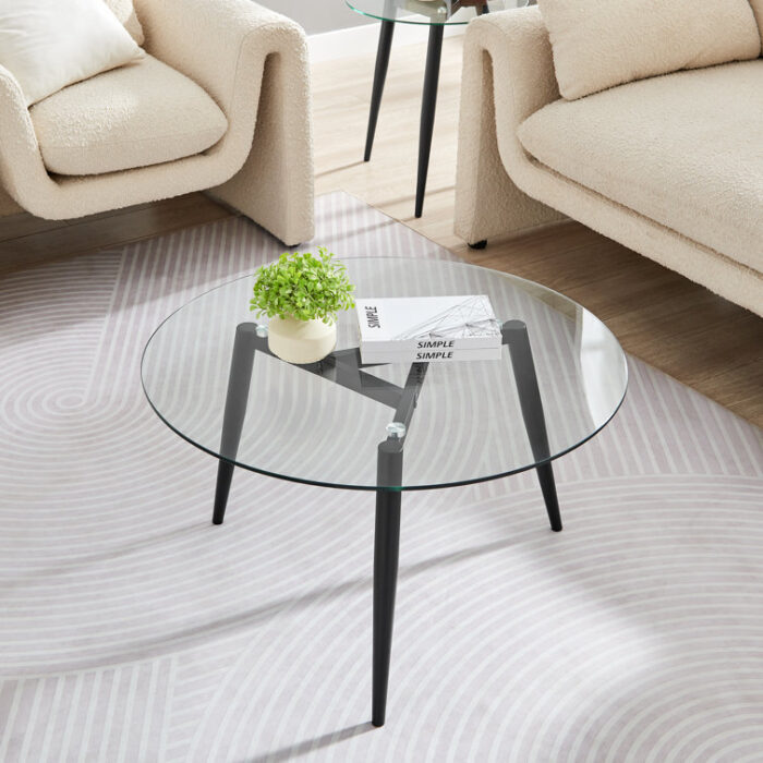 Joilyn Glass Top Coffee Table - Chic Decora