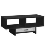 Jose Coffee Table, Accent, Cocktail, Rectangular, Storage, Living Room, 42″ L, Drawer, Laminate, Black - Chic Decora