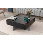 Jowanda Cocktail Table with Extendable Sliding Tabletop,Coffee Table with 4 Hidden Storage Compartments - Chic Decora