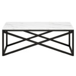 Kalder 46”” 46″ Faux Marble And Steel Coffee Table - Chic Decora