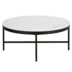 Kambry 36″ Faux Marble And Steel Round Coffee Table - Chic Decora