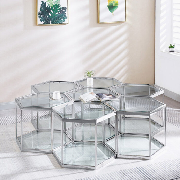 Kanica Glass Top Coffee Table - Chic Decora